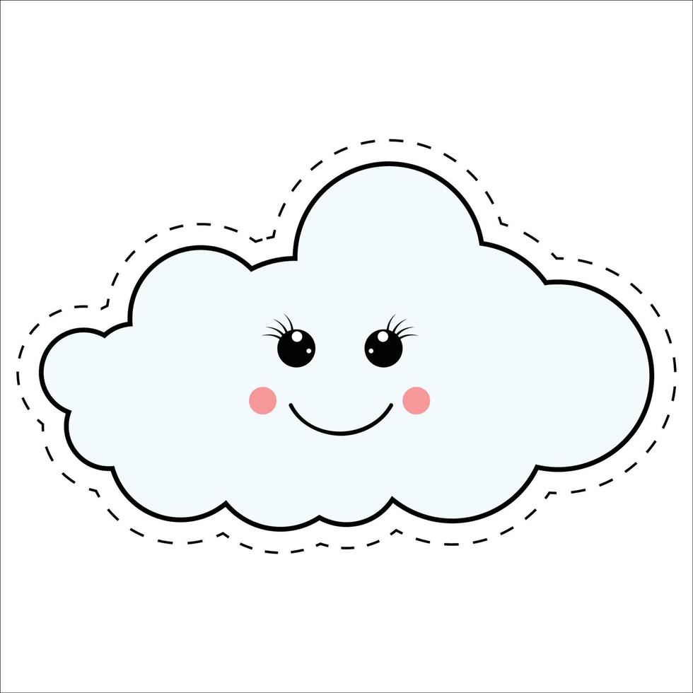söt moln tecknad serie illustration grafisk vektor