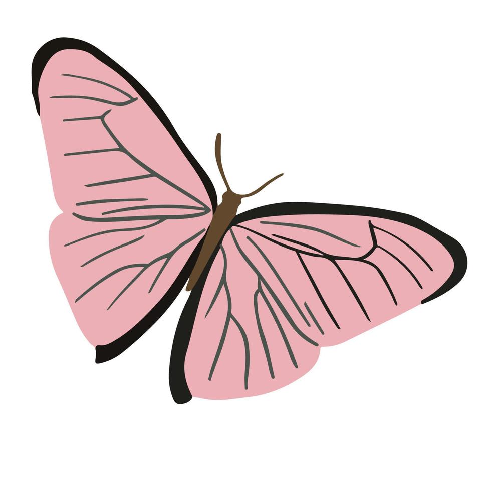 skön rosa fjäril, Bra för grafisk design Resurser vektor