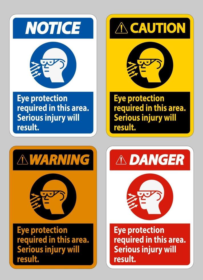 ögonskydd krävs i detta område, kan allvarliga skador uppstå vektor