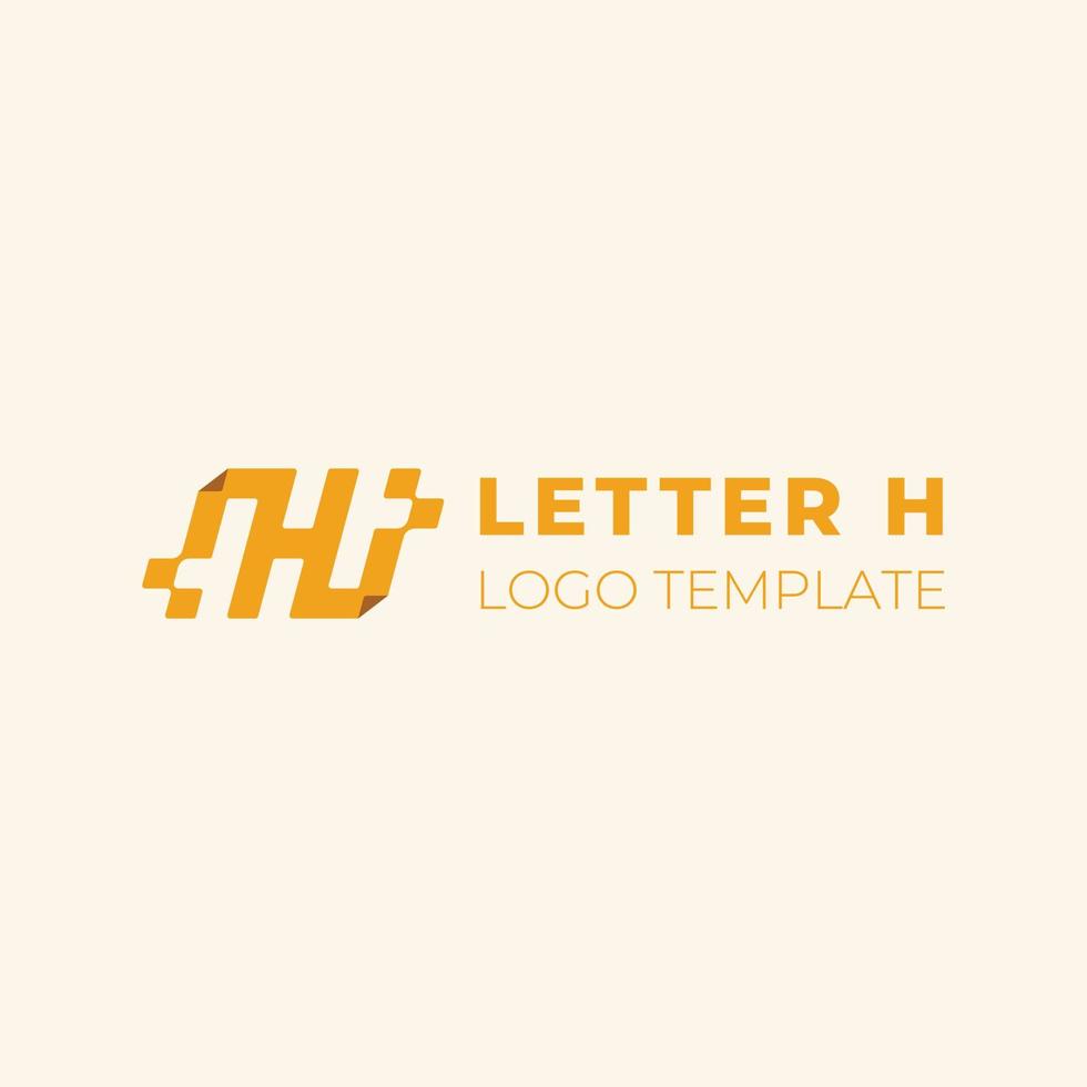 Digital h Brief Logo Design vektor