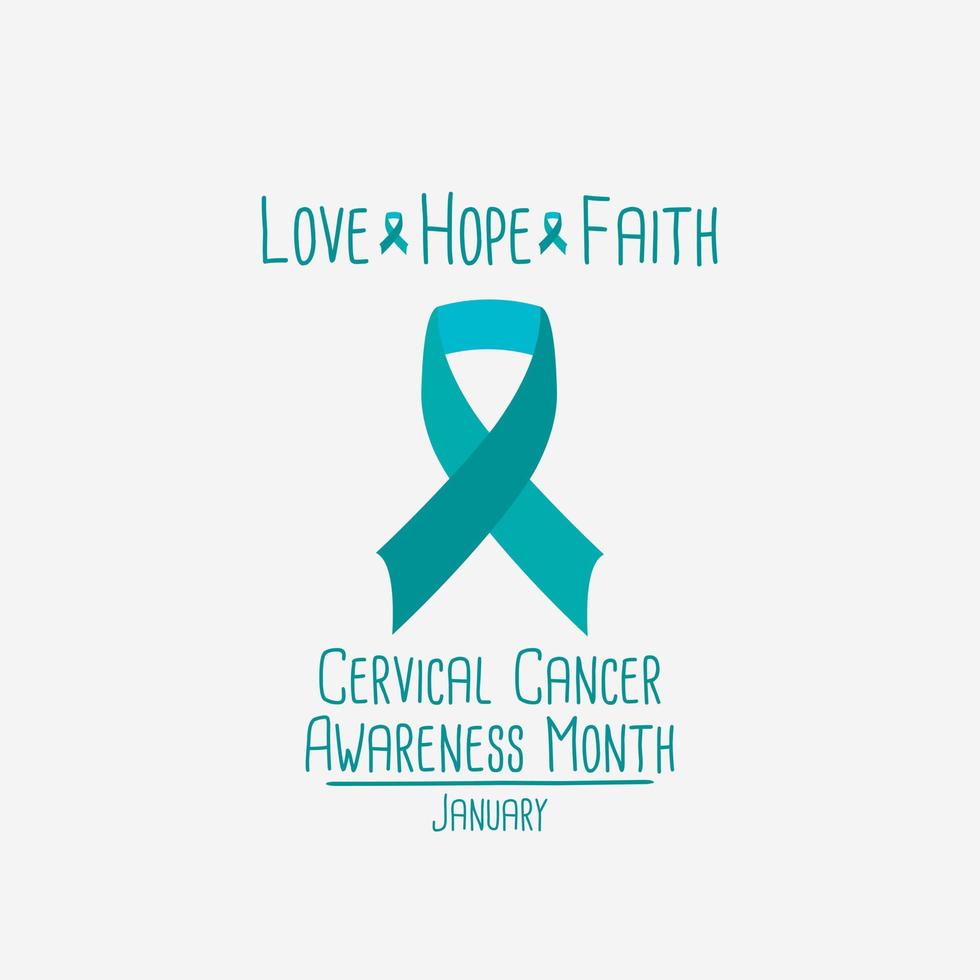 januari är en cervical cancer medvetenhet månad. sjukvård, medicin och tidigt förebyggande begrepp. vektor