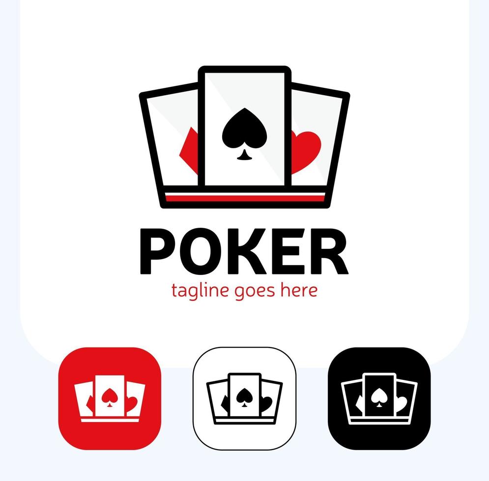 Krone und Pik-Ass zur Gestaltung des Poker-Logo-Sets vektor