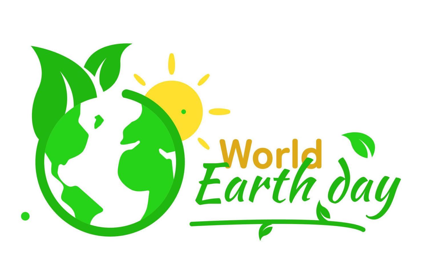 Grün Welt, Erde mit Blatt Logo, Ökologie freundlich Umwelt Konzept Illustration eben Design Vektor Folge10. modern Grafik Element zum Infografik, Symbol, Poster, Banner