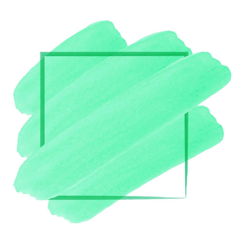 vattenfärg grön ram för logotyp vektor