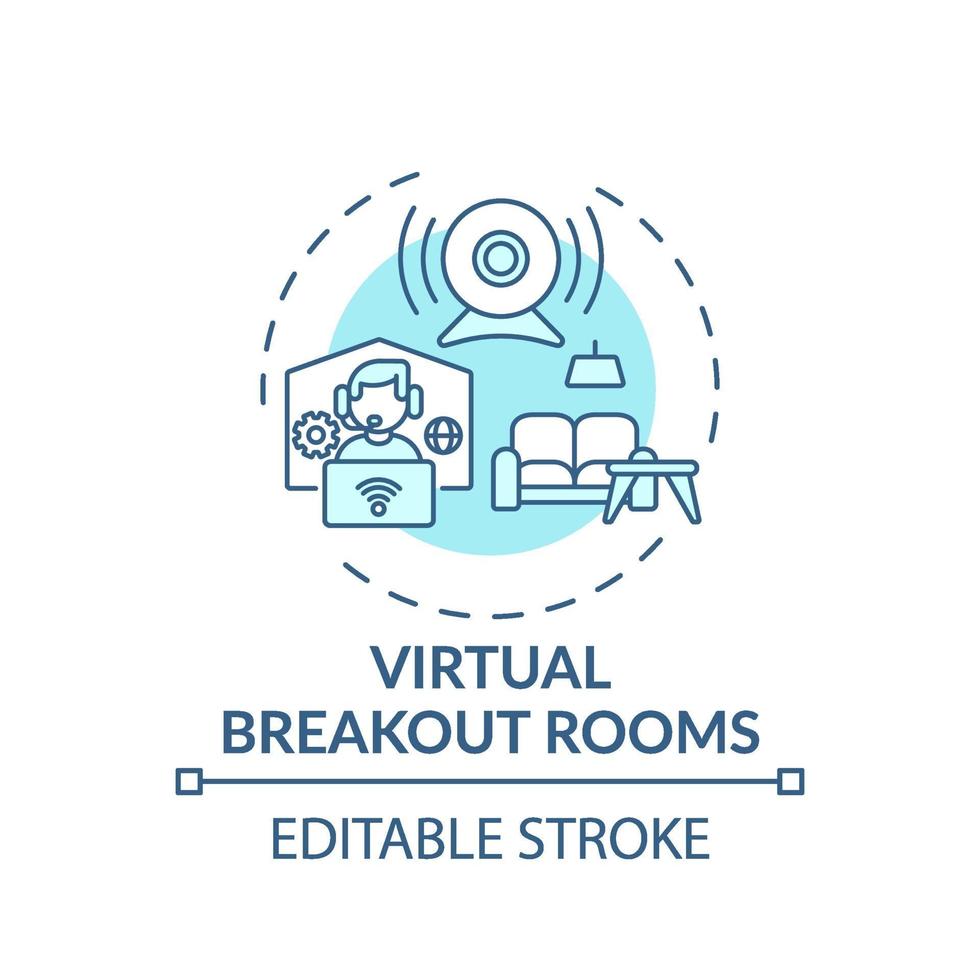 Konzept-Symbol für virtuelle Breakout-Räume vektor