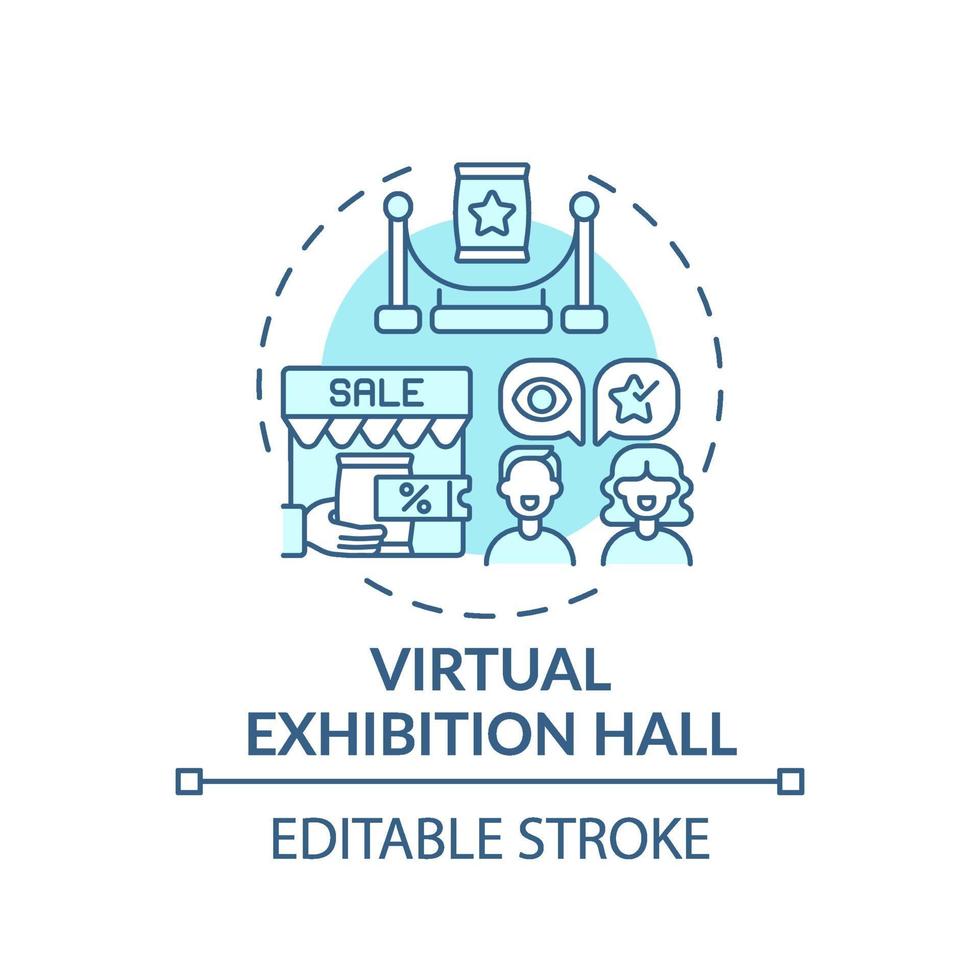 virtuell utställning hall koncept ikon vektor
