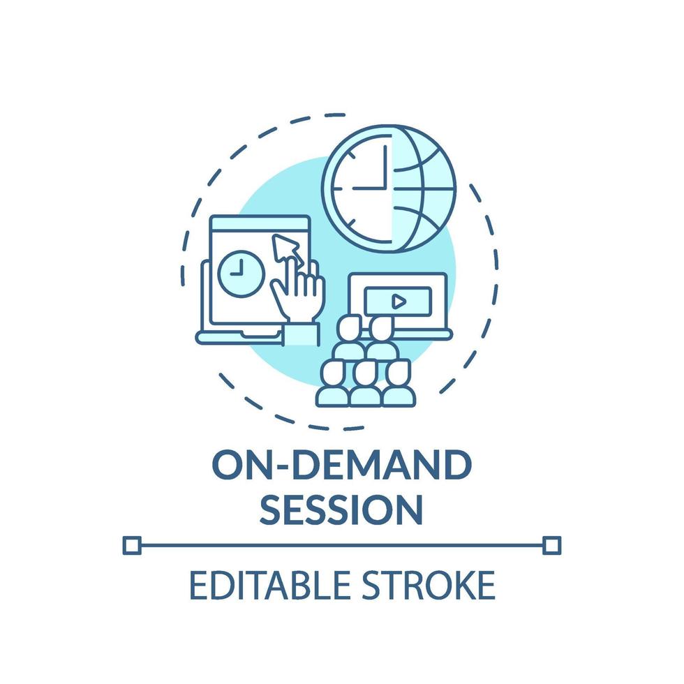 on-demand session koncept ikon vektor