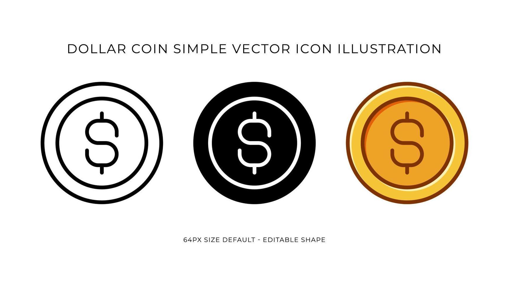 Dollar Münze einfach Vektor Symbol Illustration
