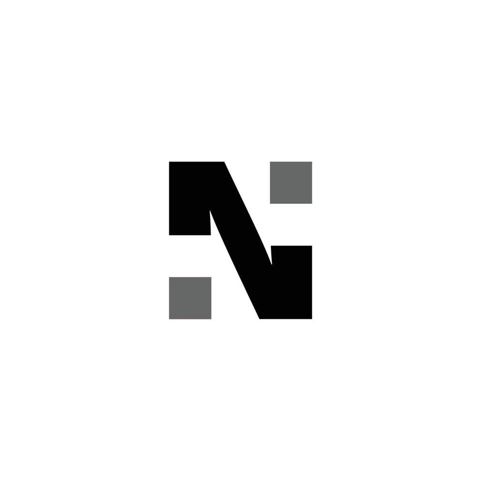 n alfabet brev logotyp ikon design vektor