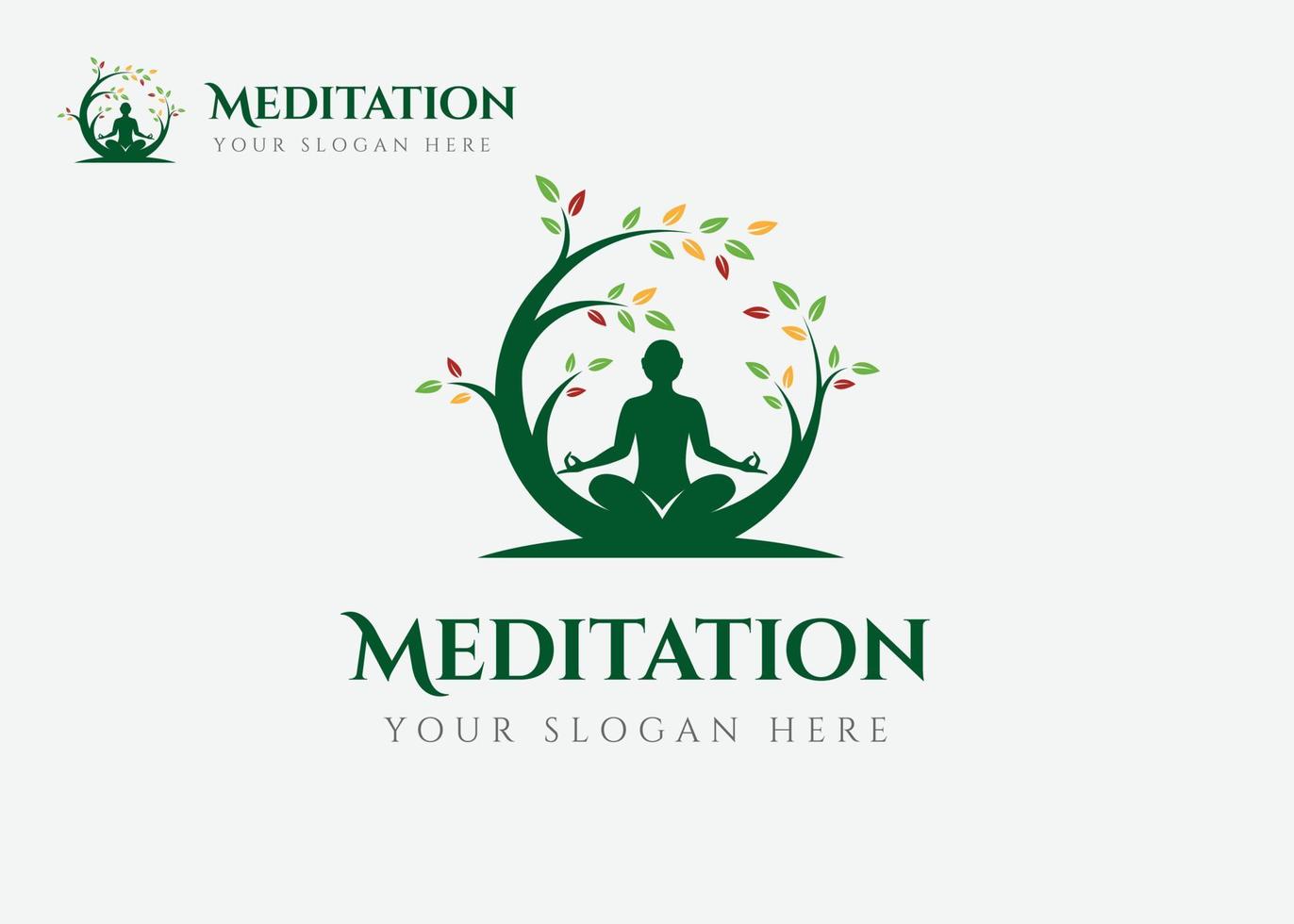 Yoga Logo Meditation Logo Fitness Logo Yoga Logo Design Yoga im Natur Logo Gewicht Verlust Logo Spa Logo entspannen Logo Entspannung Logo kostenlos Hand Übung Logo vektor