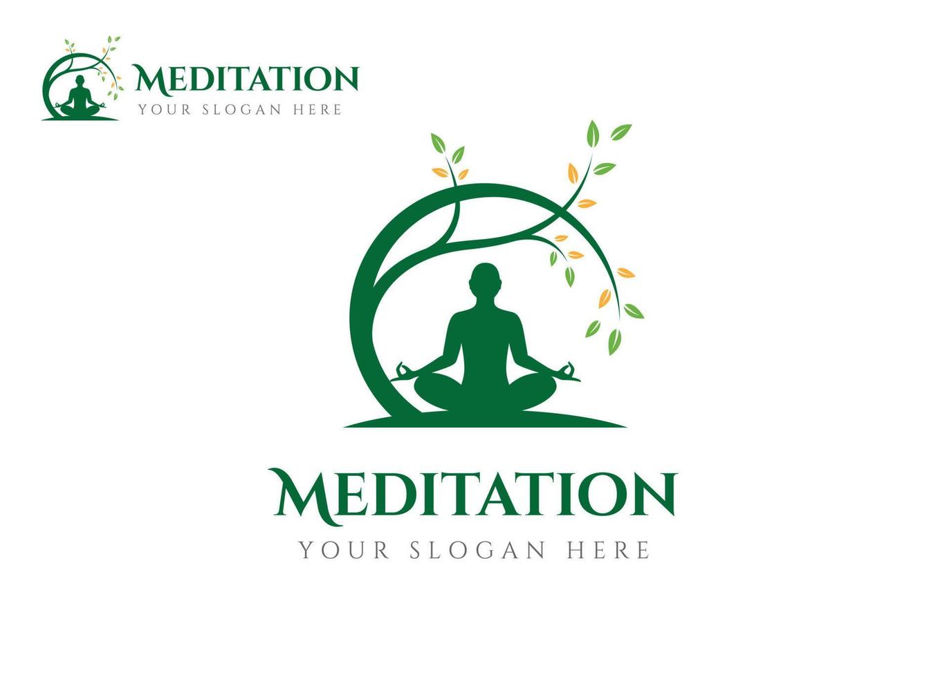 Yoga Logo Meditation Logo Fitness Logo Yoga Logo Design Yoga im Natur Logo Gewicht Verlust Logo Spa Logo entspannen Logo Entspannung Logo kostenlos Hand Übung Logo vektor