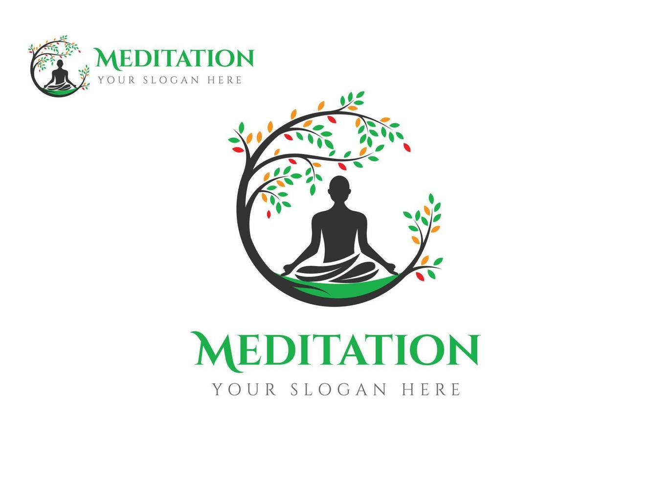 Yoga Logo Meditation Logo Fitness Logo Yoga Logo Design Yoga im Natur Logo Gewicht Verlust Logo Spa Logo entspannen Logo Entspannung Logo kostenlos Hand Übung Logo vektor