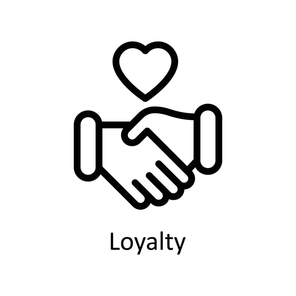 lojalitet vektor översikt ikoner. enkel stock illustration stock