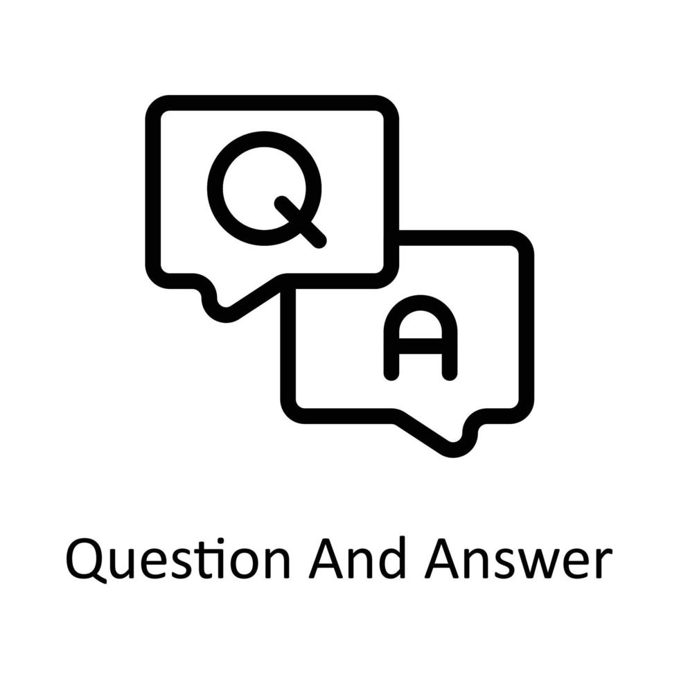 Frage und Antworten Vektor Gliederung Symbole. einfach Lager Illustration Lager