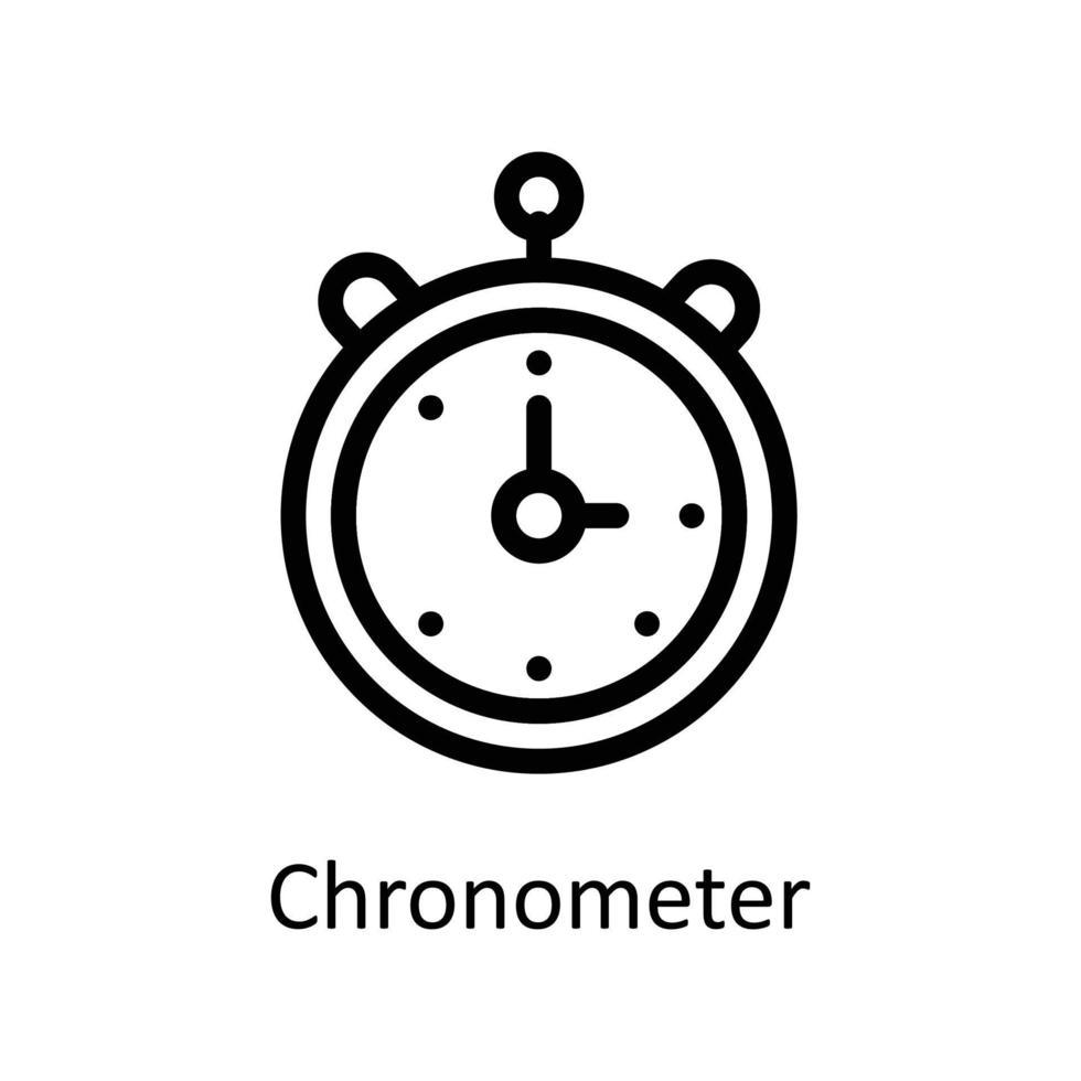 Chronometer Vektor Gliederung Symbole. einfach Lager Illustration Lager