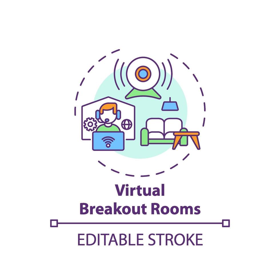 virtuella breakout rum koncept ikon vektor