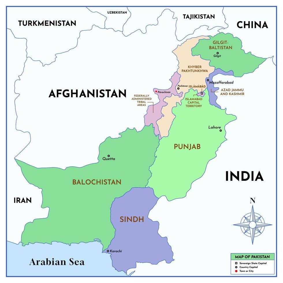 Pakistan Land Karte vektor