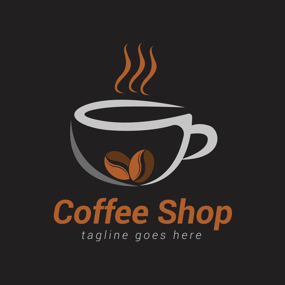 kaffe affär logotyp design mall, kaffe kopp logotyp vektor