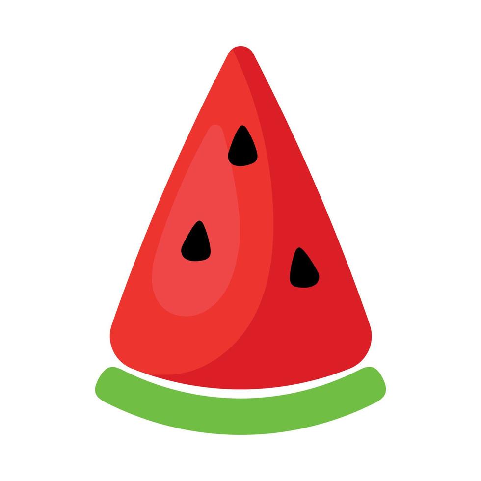 vattenmelon skiva ikon ClipArt tecknad serie frukt klotter vektor illustration