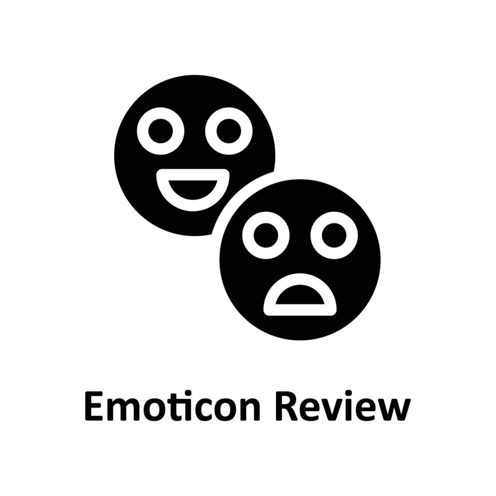 Emoticon Rezension Vektor solide Symbole. einfach Lager Illustration Lager