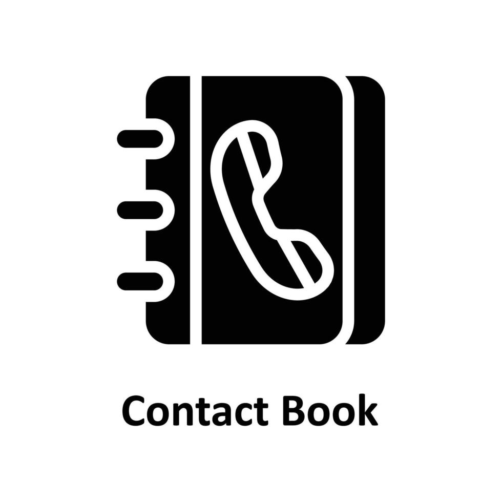 Kontakt bok vektor fast ikoner. enkel stock illustration stock