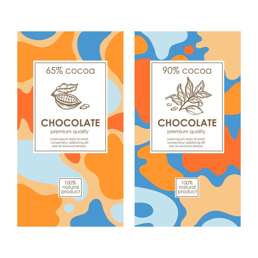 Schokolade Pack abstrakt Jahrgang Vorlagen im matisse Stil vektor