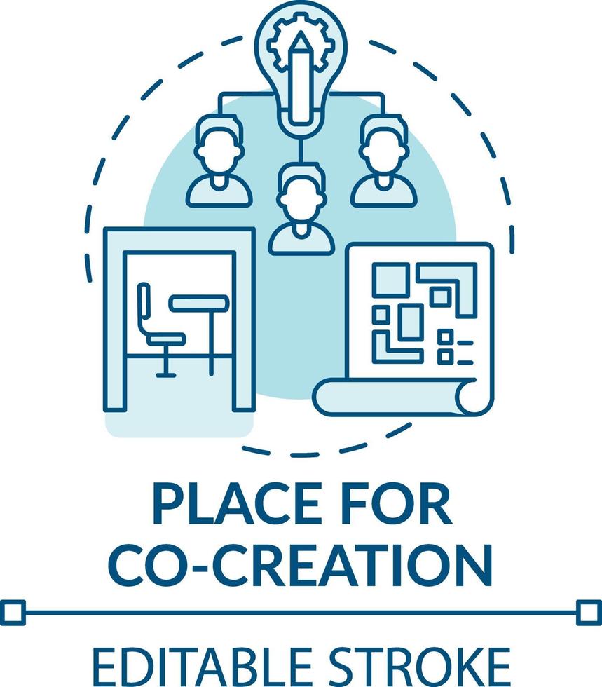 Platz für das Co-Creation-Konzeptsymbol vektor