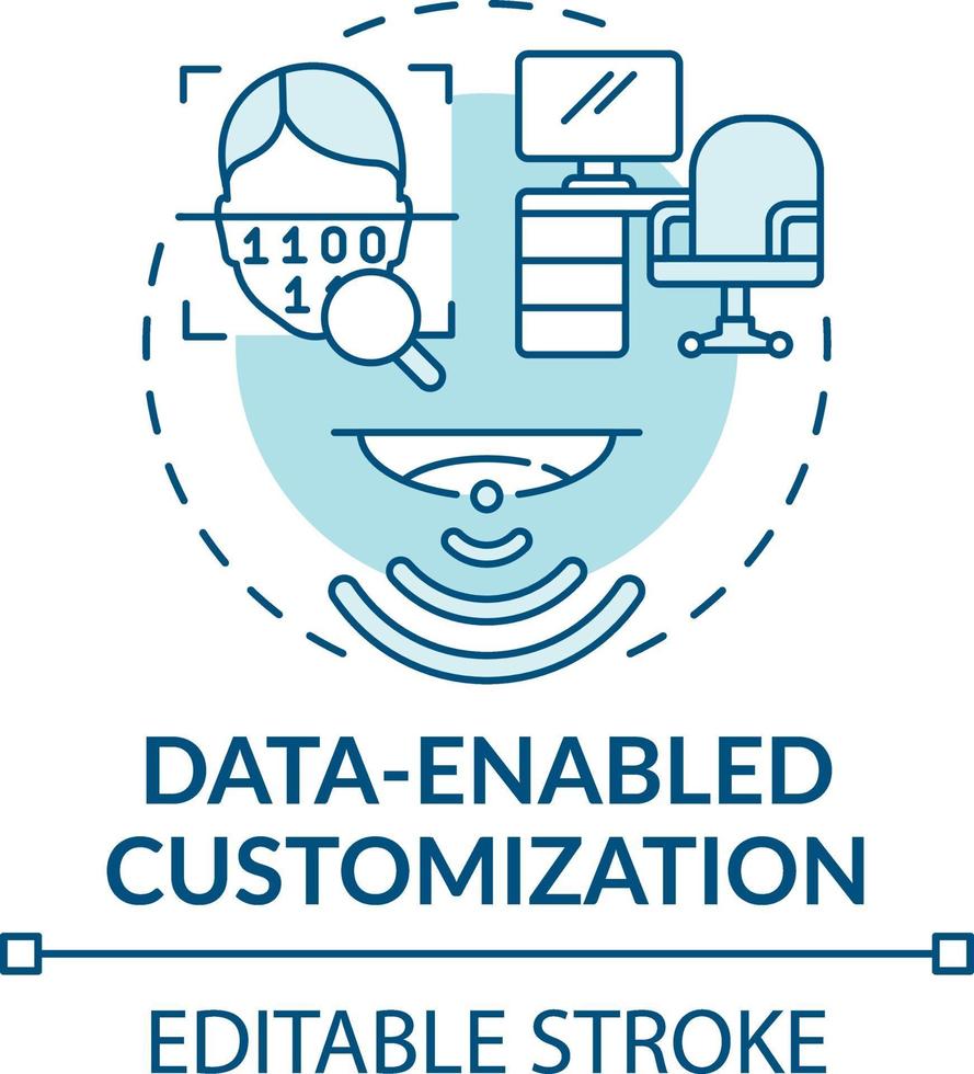 data-aktiverad anpassning koncept ikon vektor