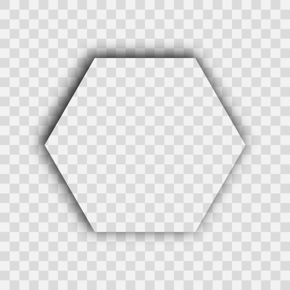 dunkel transparent realistisch Schatten. Hexagon Schatten isoliert vektor