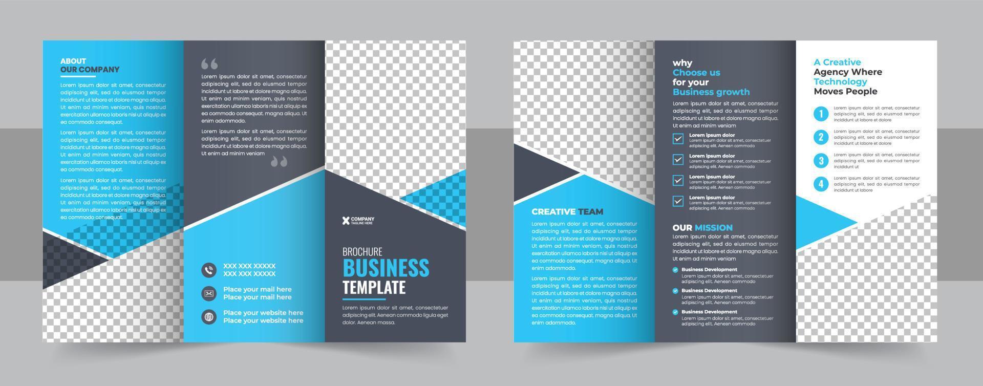 tri-faldig broschyr mall minimalistisk geometrisk design för företags- och företag. kreativ begrepp trifold broschyr vektor