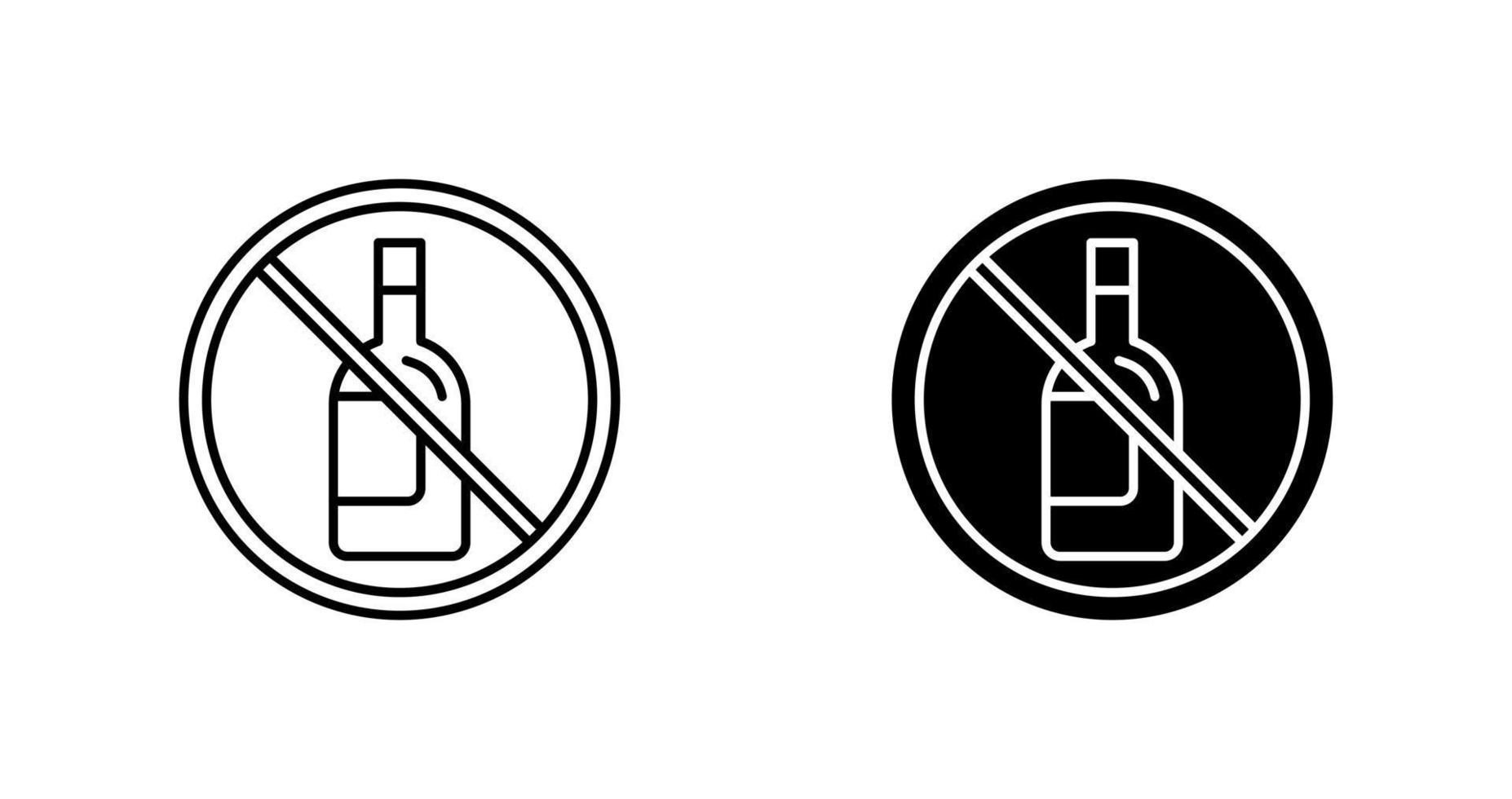 Nej alkohol vektor ikon