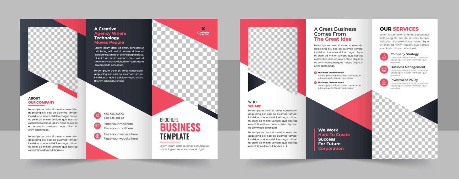 dreifach Broschüre Design Vorlage zum Ihre Unternehmen, Unternehmen, Geschäft, Werbung, Marketing Agentur und Internet Geschäft vektor