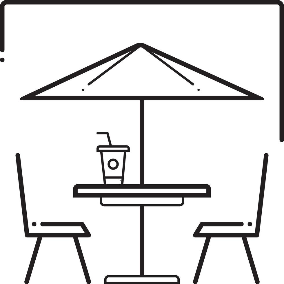 Liniensymbol für Straßencafé vektor