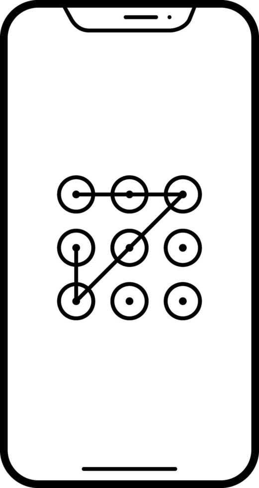 linje ikon för mönsterlås vektor