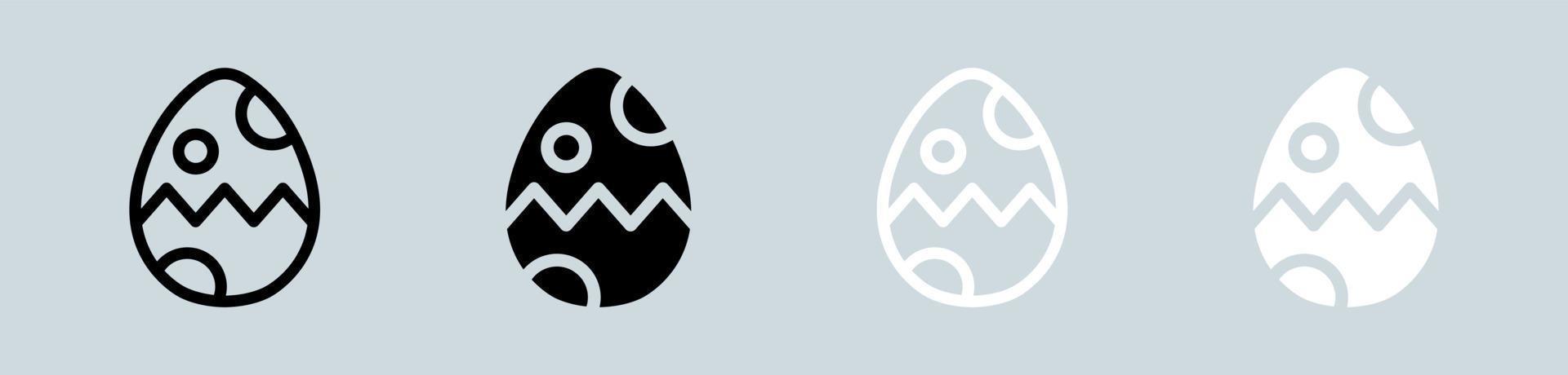 Ei Symbol einstellen im schwarz und Weiß. Ostern Zeichen Vektor Illustration.