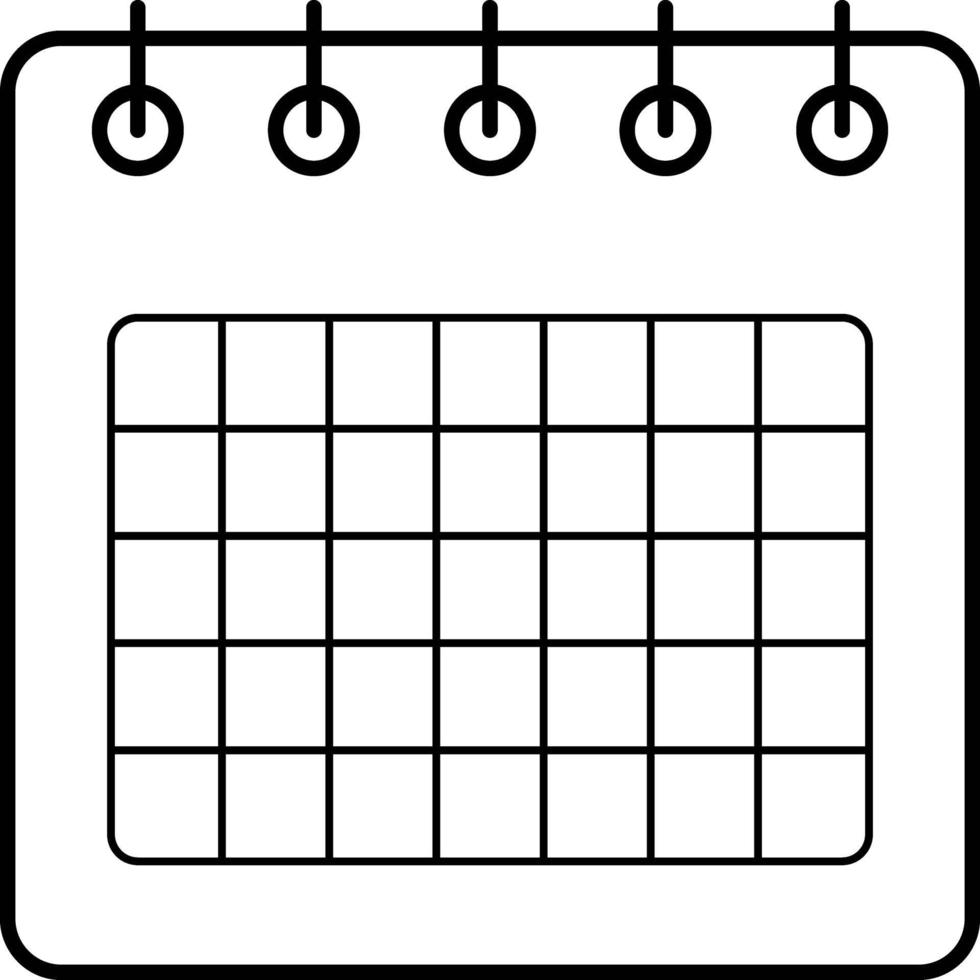 Zeilensymbol für die Kalender-App vektor