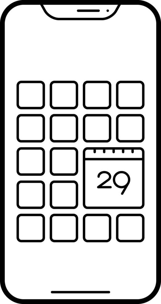 Zeilensymbol für die Kalender-App vektor