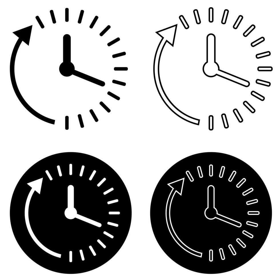 klocka nedräkning vektor ikon i platt stil. tid kronometer illustration tecken på vit isolerat bakgrund. klocka företag symbol eller logotyp.