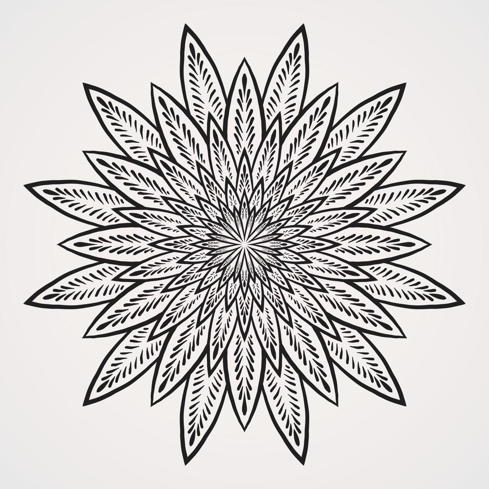 einfach Mandala mit ein Blume gestalten mit Ornamente vektor