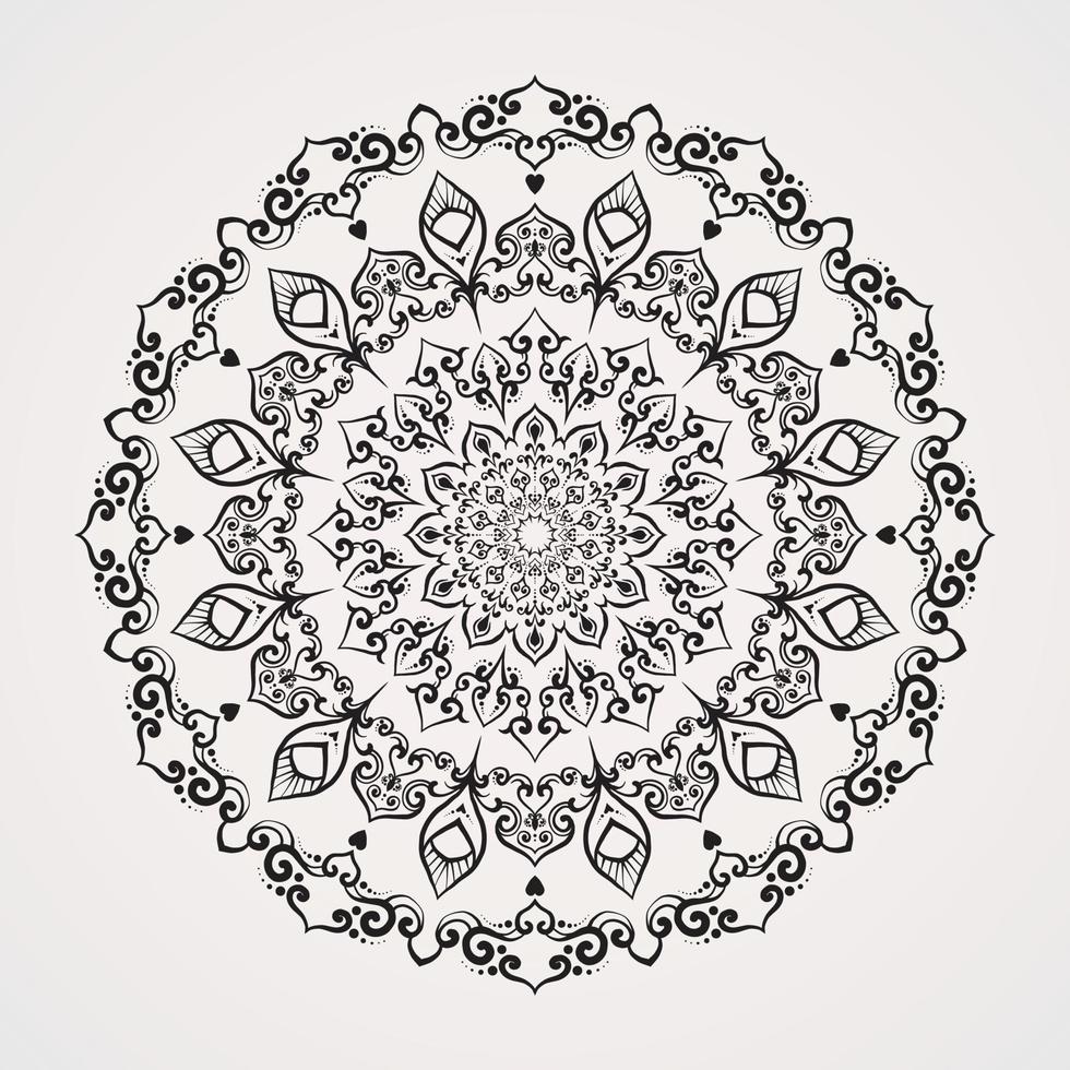 einfach Mandala mit ein Blume gestalten mit Ornamente vektor