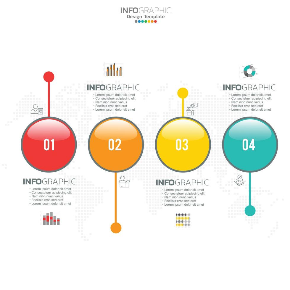 Infografik mit 4 Schritte, Optionen, Teile, Schritte oder Prozesse. vektor