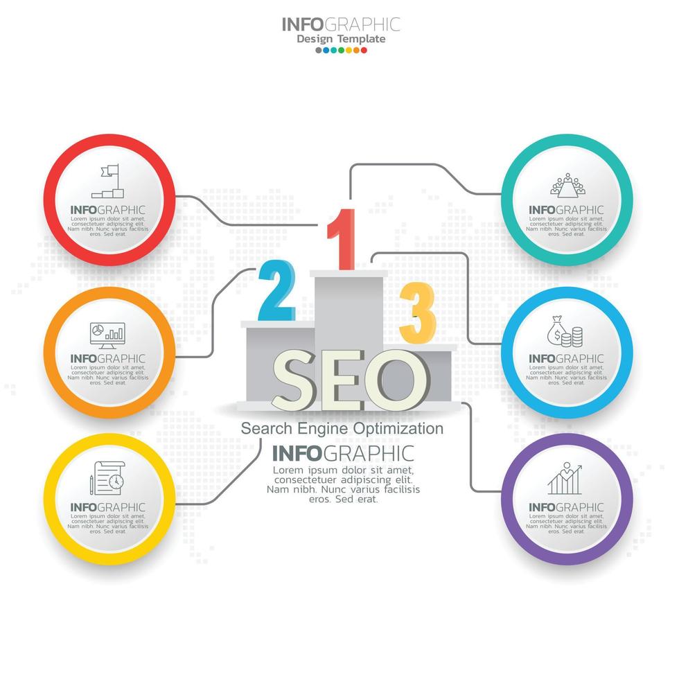 Infografik mit 6 Schritte, Optionen, Teile, Schritte oder Prozesse. vektor