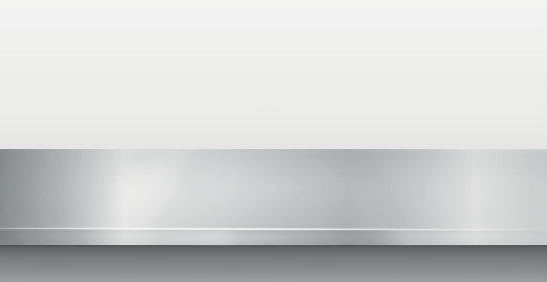Metallküchenarbeitsplatte, Eisenbeschaffenheit, großer Tisch auf einem weißen Hintergrund - Vektor