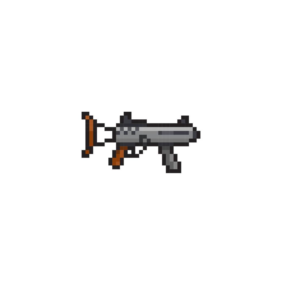 sub Maschine Gewehr im Pixel Kunst Stil vektor