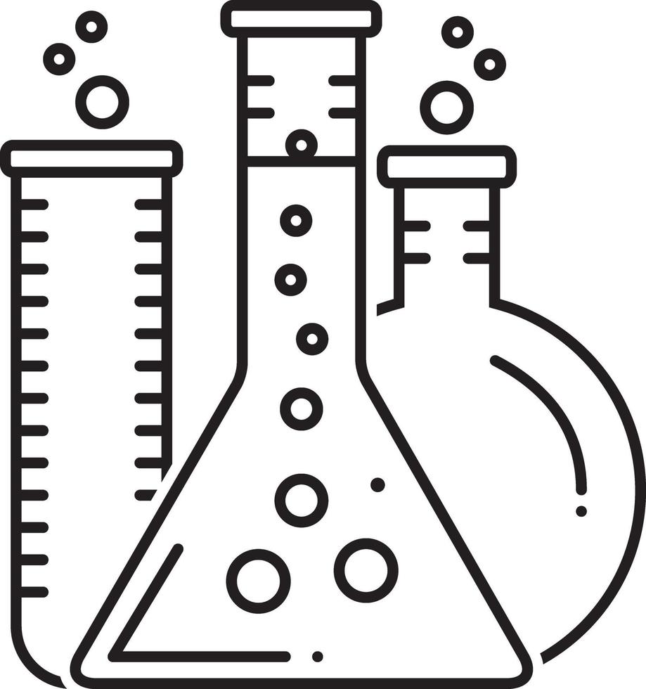 linje ikon för laboratorium vektor