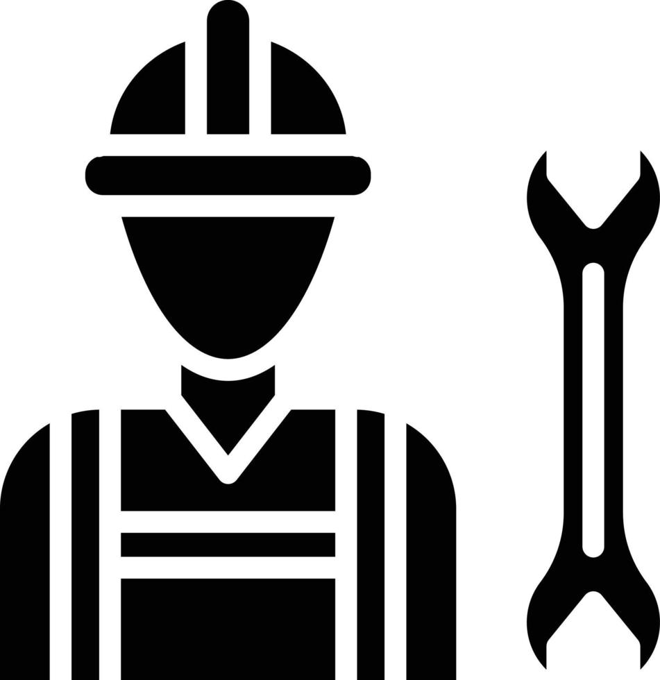 Konstruktion Arbeiter Vektor Symbol Stil