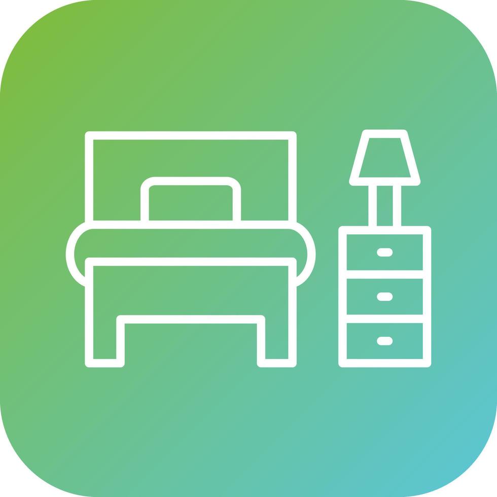 Single Bett Zimmer Vektor Symbol Stil