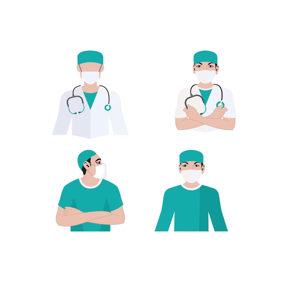 Medizin, Arzt, Chirurg, Chirurgie Zeichentrickfigur vektor