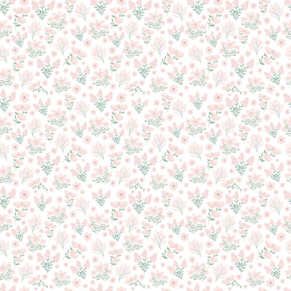 niedliches Blumenmuster in der kleinen Blume. nahtlose Vektor Textur. elegante Vorlage für Modedrucke. Druck mit kleinen rosa Blüten. Frühlingsblumen, Sommerblumen.