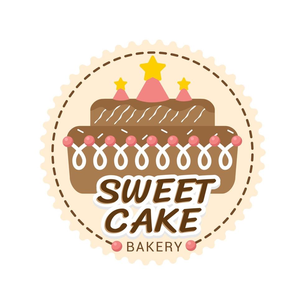 sött bageri och bröd etiketter design för godis butik, tårta, café vektor